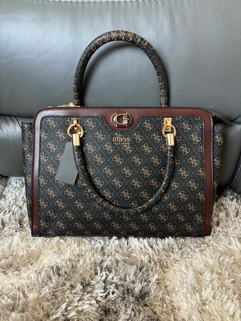Brown Monogram Satchel Handbag